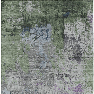 HomeRoots 8' X 10' Fern Green and Ivory Abstract Area Rug - Washable, Durable, Stylish for Indoor & Outdoor Use 625520
