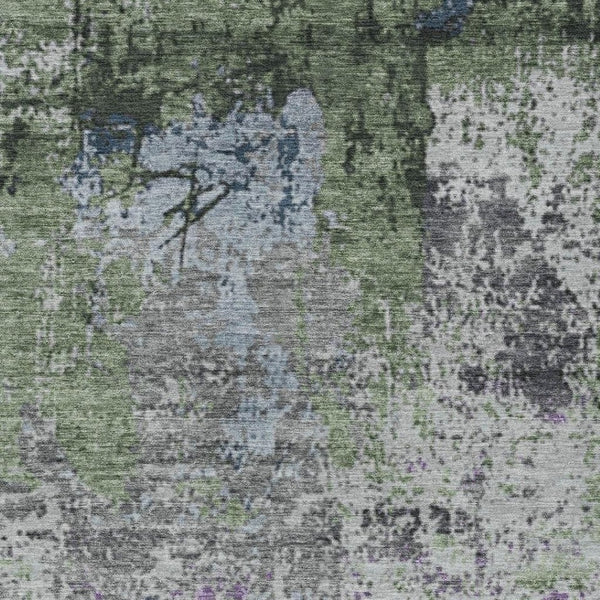 HomeRoots 8' X 10' Fern Green and Ivory Abstract Area Rug - Washable, Durable, Stylish for Indoor & Outdoor Use 625520