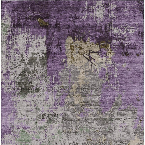 HomeRoots 8' X 10' Stylish Lavender & Ivory Abstract Washable Area Rug – Durable, Versatile for Indoors & Outdoors 625526
