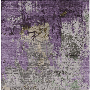 HomeRoots 9' X 12' Stylish Lavender and Ivory Abstract Washable Area Rug for Indoor and Outdoor Spaces 625527