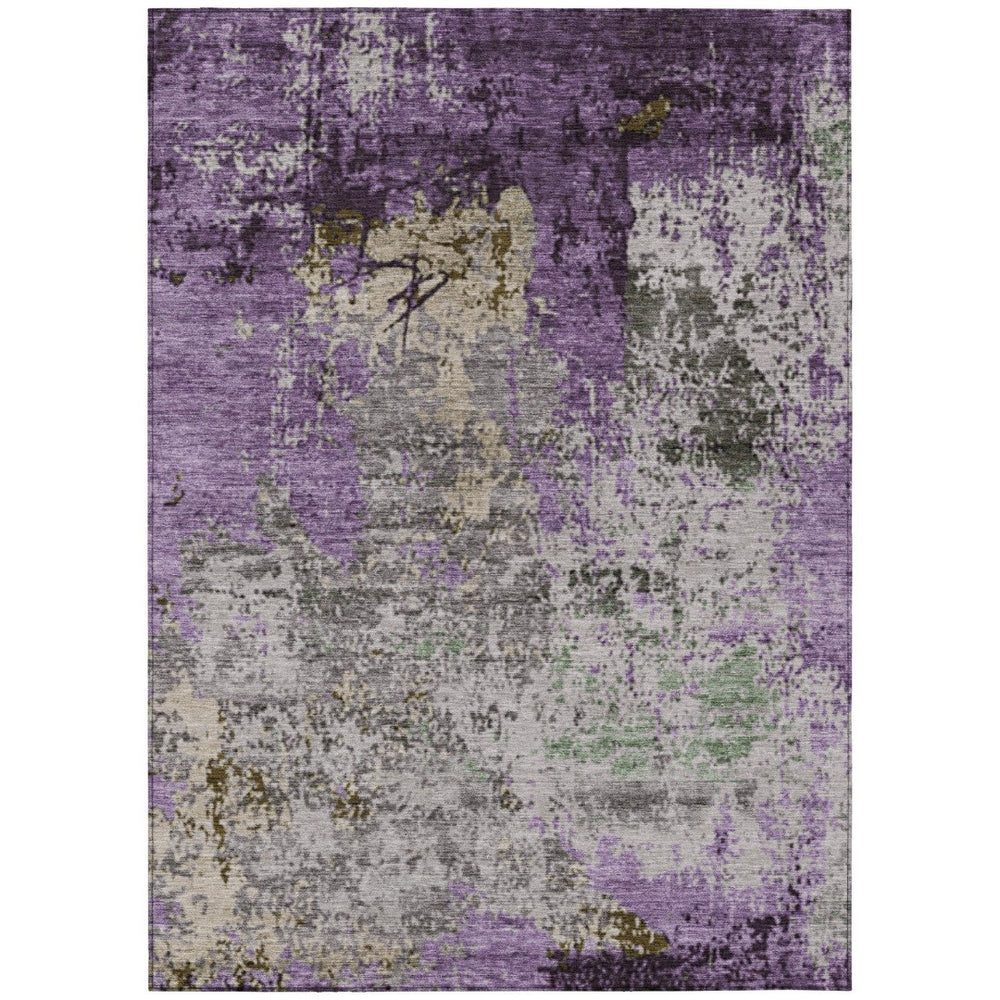 HomeRoots 10' X 14' Elegant Lavender & Ivory Abstract Rug – Washable, Durable, Perfect for Indoor/Outdoor Use! 625528