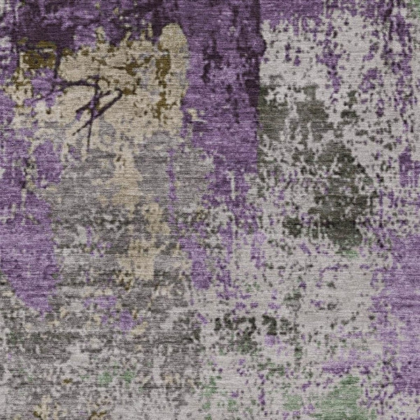 HomeRoots 10' X 14' Elegant Lavender & Ivory Abstract Rug – Washable, Durable, Perfect for Indoor/Outdoor Use! 625528