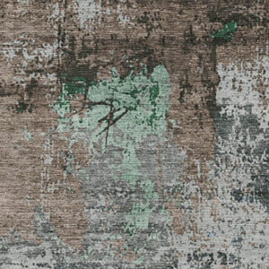 HomeRoots 5' X 8' Indoor-Outdoor Taupe & Ivory Abstract Area Rug - Stylish, Washable & Durable for Any Space 625536