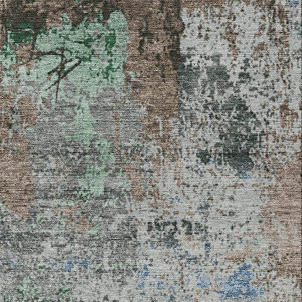 HomeRoots 9' X 12' Taupe And Ivory Abstract Area Rug - Stylish, Washable, Indoor/Outdoor, Durable for High Traffic Areas 625539