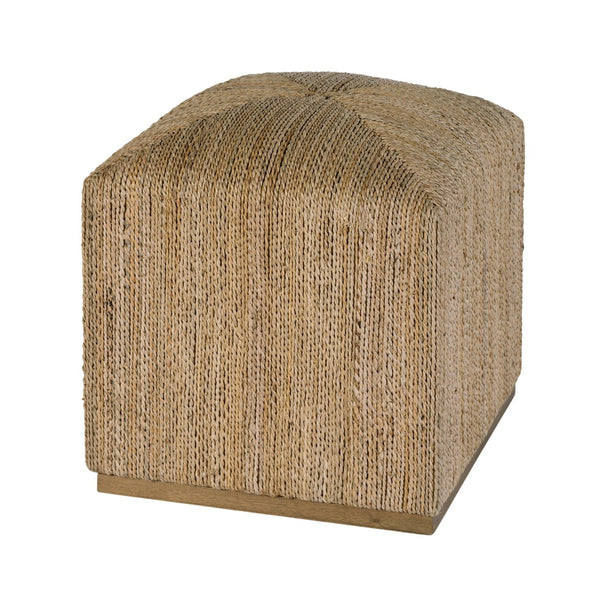 Butler Specialty Butler Como 17" Square Banana Leaf Accent Stool — Hand‑Woven Natural Seat, 500 lb Capacity, Durable Finish 6255404
