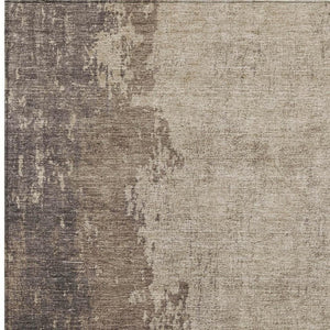 HomeRoots 5' X 8' Taupe and Beige Abstract Area Rug - Stylish, Durable, Washable for Indoor & Outdoor Spaces 625572