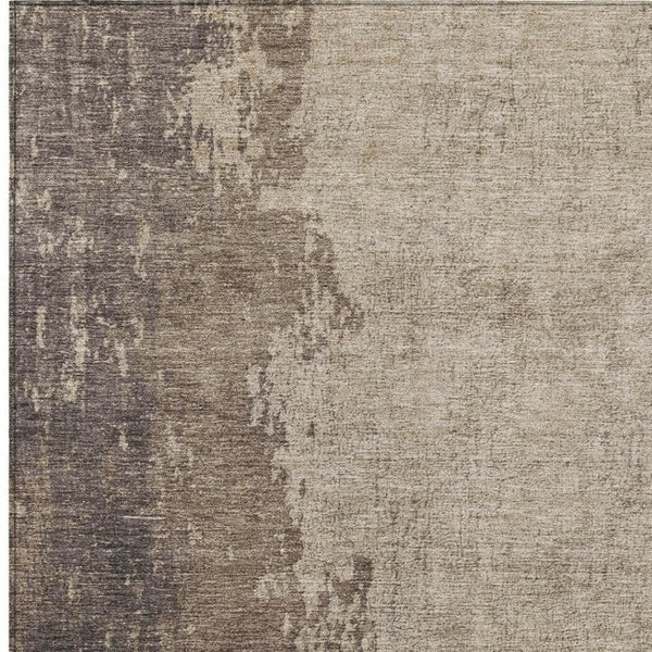 HomeRoots 5' X 8' Taupe and Beige Abstract Area Rug - Stylish, Durable, Washable for Indoor & Outdoor Spaces 625572