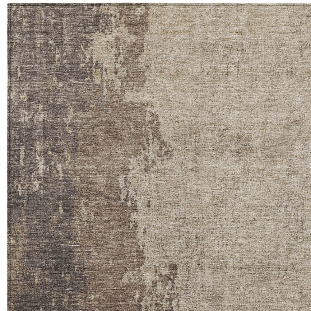 HomeRoots 5' X 8' Taupe and Beige Abstract Area Rug - Stylish, Durable, Washable for Indoor & Outdoor Spaces 625572