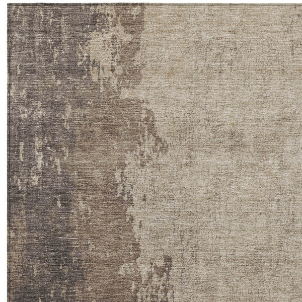 HomeRoots 5' X 8' Taupe and Beige Abstract Area Rug - Stylish, Durable, Washable for Indoor & Outdoor Spaces 625572