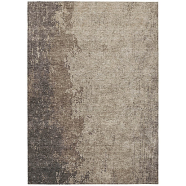 HomeRoots 5' X 8' Taupe and Beige Abstract Area Rug - Stylish, Durable, Washable for Indoor & Outdoor Spaces 625572