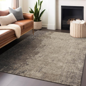 HomeRoots 5' X 8' Taupe and Beige Abstract Area Rug - Stylish, Durable, Washable for Indoor & Outdoor Spaces 625572