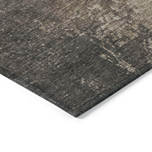 HomeRoots 8' Taupe and Beige Round Abstract Rug - Stylish, Machine Washable, Indoor & Outdoor, Durable Design 625573
