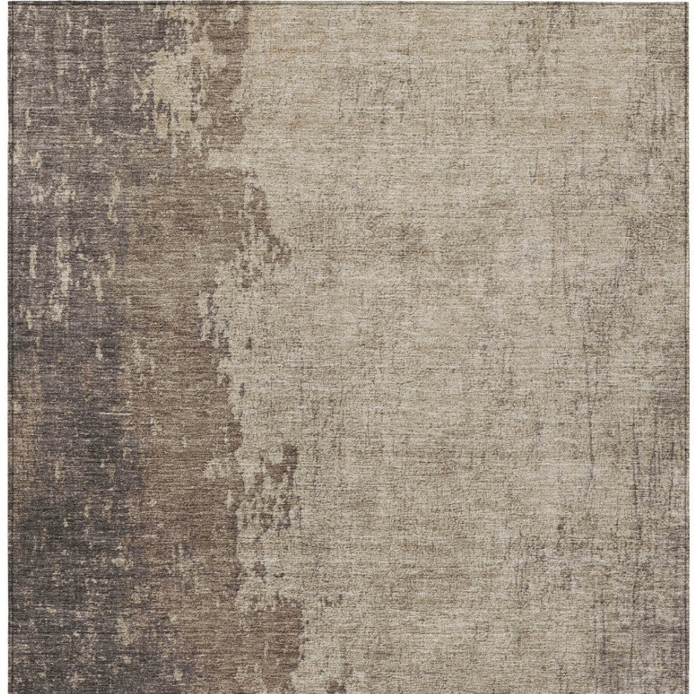 HomeRoots 8' X 10' Taupe and Beige Abstract Washable Rug – Stylish, Durable, Indoor-Outdoor Versatility for All Spaces 625574