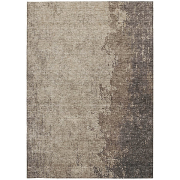 HomeRoots 9' X 12' Taupe and Beige Abstract Area Rug - Stylish, Washable, Indoor/Outdoor Use, Durable Design 625575