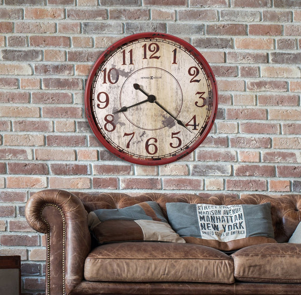 Hekman Furniture 625598 Oversized Antique Red Wall Clock – Rustic Farmhouse Decor With Quartz Movement & Unique Style  Back 40 Wall Clock 625598