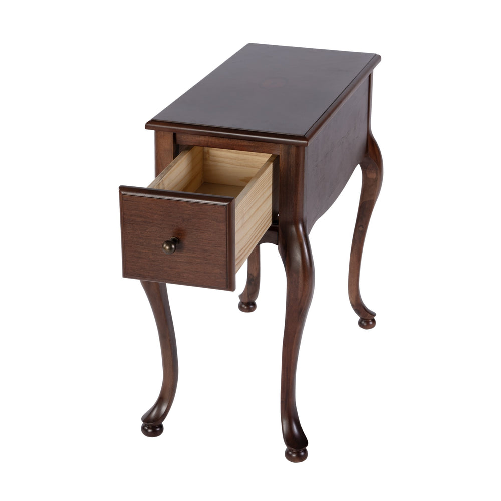 Butler Specialty Company Andre Elegant Wood End Table With Curved Legs And Functional Drawer Storage Cherry Rubberwood,Mdf,Acacia,Pine,Plywood 6256024-butler