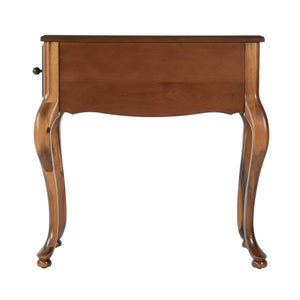 Butler Specialty Company Andre Elegant Wood End Table With Curved Legs And Functional Drawer Storage Medium Brown Rubberwood,Mdf,Acacia,Pine,Plywood 6256101-butler