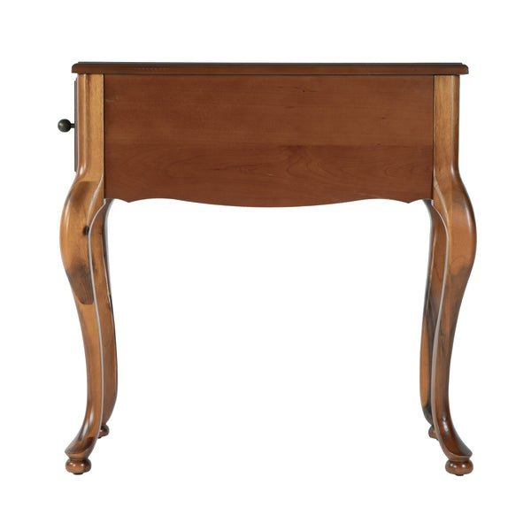 Butler Specialty Company Andre Elegant Wood End Table With Curved Legs And Functional Drawer Storage Medium Brown Rubberwood,Mdf,Acacia,Pine,Plywood 6256101-butler