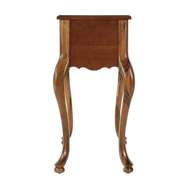 Butler Specialty Company Andre Elegant Wood End Table With Curved Legs And Functional Drawer Storage Medium Brown Rubberwood,Mdf,Acacia,Pine,Plywood 6256101-butler