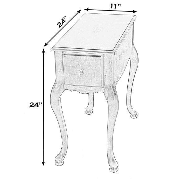 Butler Specialty Company Andre Elegant Wood End Table With Curved Legs And Functional Drawer Storage Medium Brown Rubberwood,Mdf,Acacia,Pine,Plywood 6256101-butler