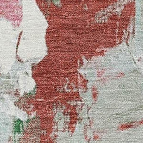 HomeRoots 8' X 10' Stylish Blush & Green Abstract Washable Area Rug for Indoor/Outdoor Use – Durable & Chic 625610