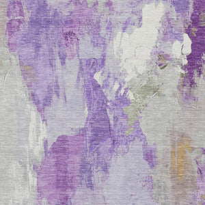 HomeRoots 10' X 14' Vibrant Purple and Green Abstract Washable Area Rug for Indoor & Outdoor Use, Easy Care 625624
