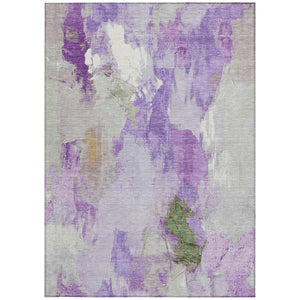 HomeRoots 10' X 14' Vibrant Purple and Green Abstract Washable Area Rug for Indoor & Outdoor Use, Easy Care 625624