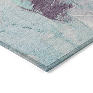 HomeRoots 10' Teal Blue & Lavender Abstract Washable Area Rug – Stylish, Durable & Easy Care for Indoors/Outdoors 625630