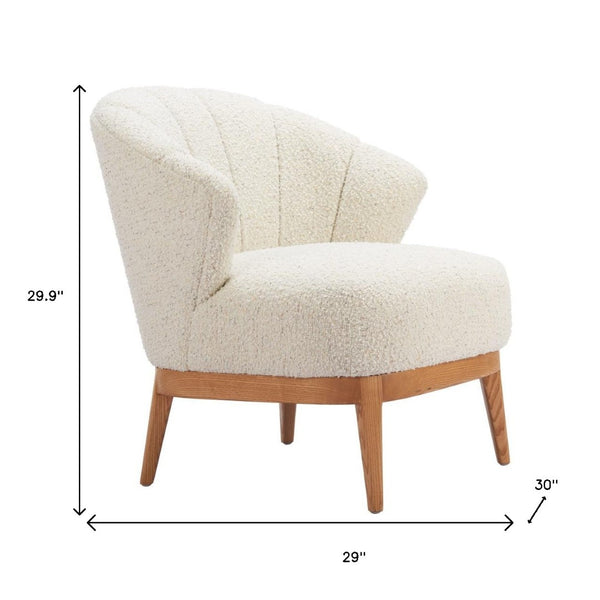 HomeRoots 29" Elegant Beige and Brown Upholstered Arm Chair – Stylish Comfort for Home and Office Spaces 625631