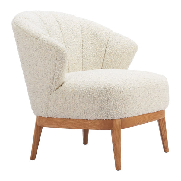 HomeRoots 29" Elegant Beige and Brown Upholstered Arm Chair – Stylish Comfort for Home and Office Spaces 625631