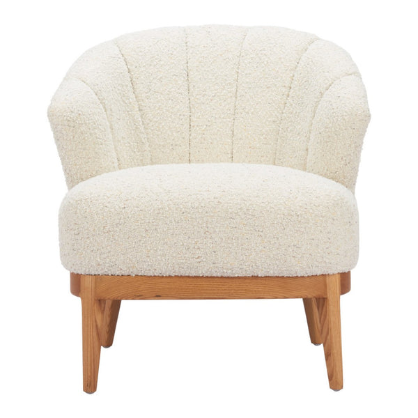 HomeRoots 29" Elegant Beige and Brown Upholstered Arm Chair – Stylish Comfort for Home and Office Spaces 625631