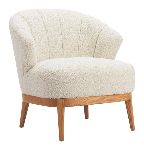 HomeRoots 29" Elegant Beige and Brown Upholstered Arm Chair – Stylish Comfort for Home and Office Spaces 625631