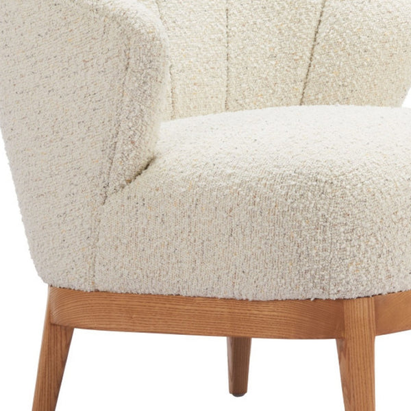 HomeRoots 29" Elegant Beige and Brown Upholstered Arm Chair – Stylish Comfort for Home and Office Spaces 625631