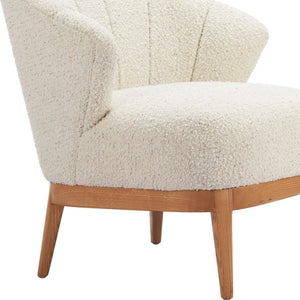 HomeRoots 29" Elegant Beige and Brown Upholstered Arm Chair – Stylish Comfort for Home and Office Spaces 625631