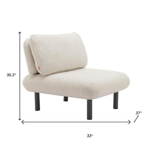 HomeRoots 33" Beige and Black Fabric Side Chair - Modern Comfort, Durable Design for Home or Office Spaces 625632