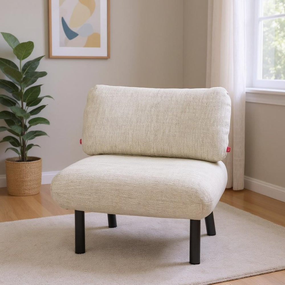 HomeRoots 33" Beige and Black Fabric Side Chair - Modern Comfort, Durable Design for Home or Office Spaces 625632