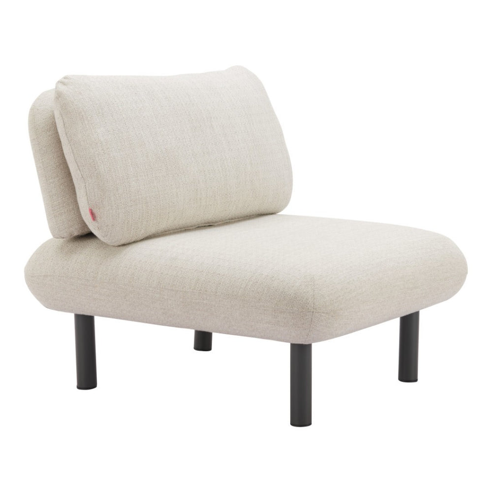 HomeRoots 33" Beige and Black Fabric Side Chair - Modern Comfort, Durable Design for Home or Office Spaces 625632