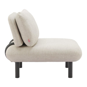 HomeRoots 33" Beige and Black Fabric Side Chair - Modern Comfort, Durable Design for Home or Office Spaces 625632