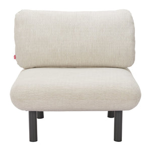 HomeRoots 33" Beige and Black Fabric Side Chair - Modern Comfort, Durable Design for Home or Office Spaces 625632