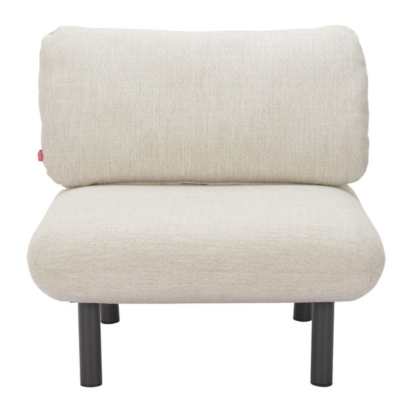 HomeRoots 33" Beige and Black Fabric Side Chair - Modern Comfort, Durable Design for Home or Office Spaces 625632