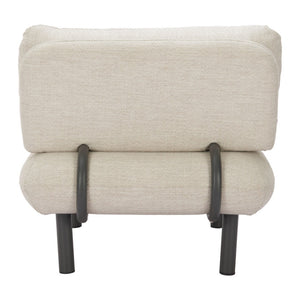 HomeRoots 33" Beige and Black Fabric Side Chair - Modern Comfort, Durable Design for Home or Office Spaces 625632