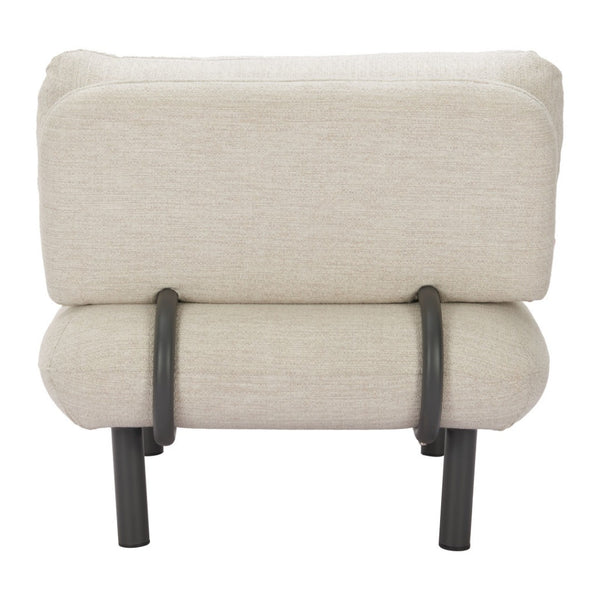 HomeRoots 33" Beige and Black Fabric Side Chair - Modern Comfort, Durable Design for Home or Office Spaces 625632
