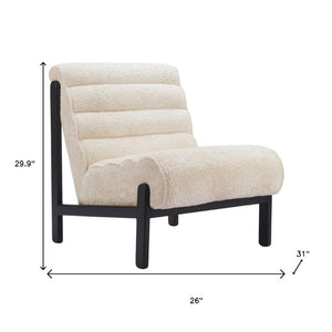 HomeRoots 26" Beige and Black Upholstered Side Chair - Contemporary Comfort for Home, Office, and Hospitality Use 625633
