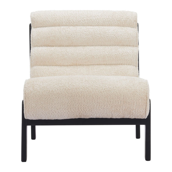 HomeRoots 26" Beige and Black Upholstered Side Chair - Contemporary Comfort for Home, Office, and Hospitality Use 625633
