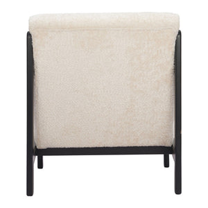 HomeRoots 26" Beige and Black Upholstered Side Chair - Contemporary Comfort for Home, Office, and Hospitality Use 625633