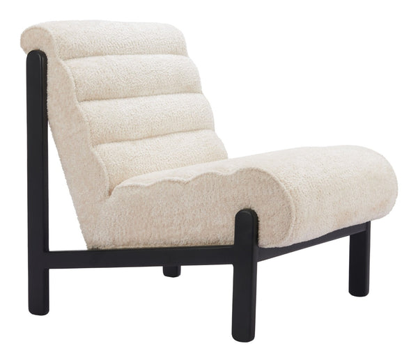 HomeRoots 26" Beige and Black Upholstered Side Chair - Contemporary Comfort for Home, Office, and Hospitality Use 625633