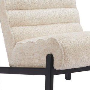 HomeRoots 26" Beige and Black Upholstered Side Chair - Contemporary Comfort for Home, Office, and Hospitality Use 625633