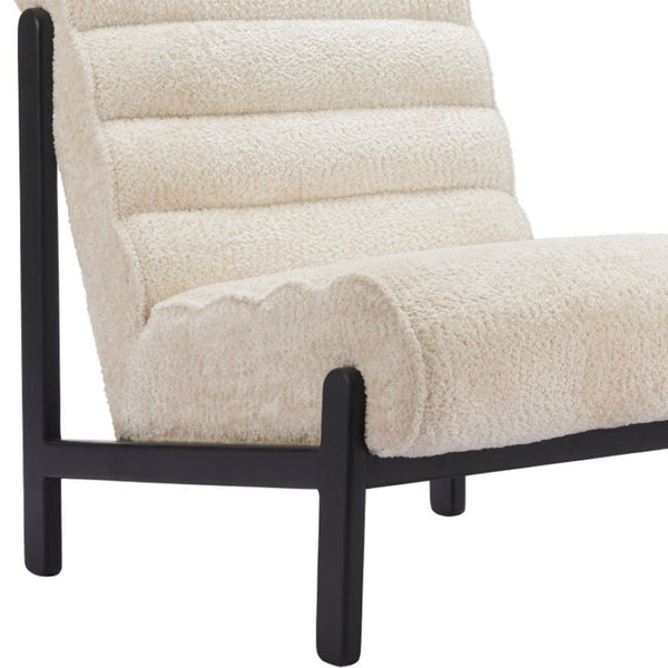 HomeRoots 26" Beige and Black Upholstered Side Chair - Contemporary Comfort for Home, Office, and Hospitality Use 625633
