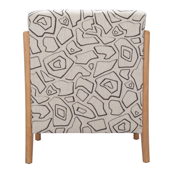 HomeRoots 27" Modern Beige Upholstered Geometric Arm Chair - Stylish Comfort for Home, Office, and Lounge Spaces 625634