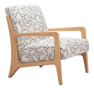 HomeRoots 27" Modern Beige Upholstered Geometric Arm Chair - Stylish Comfort for Home, Office, and Lounge Spaces 625634